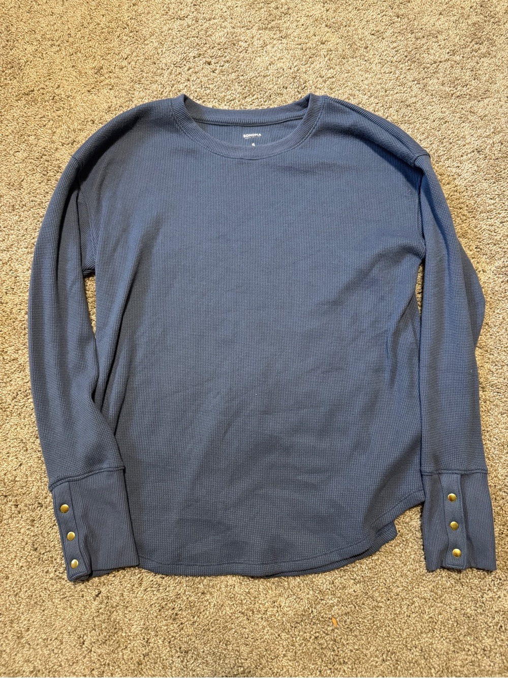 Small Blue Waffle-knit long-sleeve top by Sonoma Goods for Life